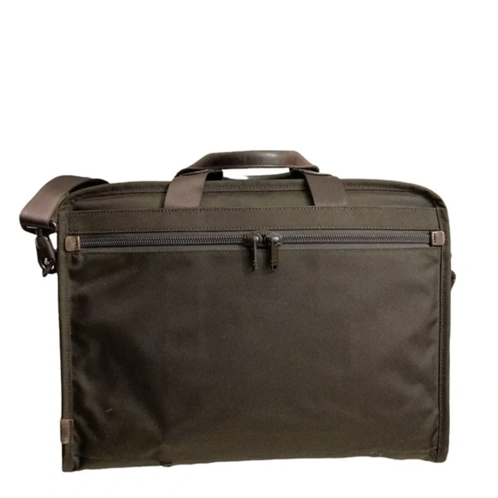 Tumi brown nylon leather combo briefcase laptop bag